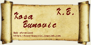 Kosa Bunović vizit kartica